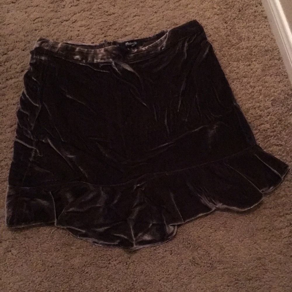 Madewell Velvet purple/grey mini skirt